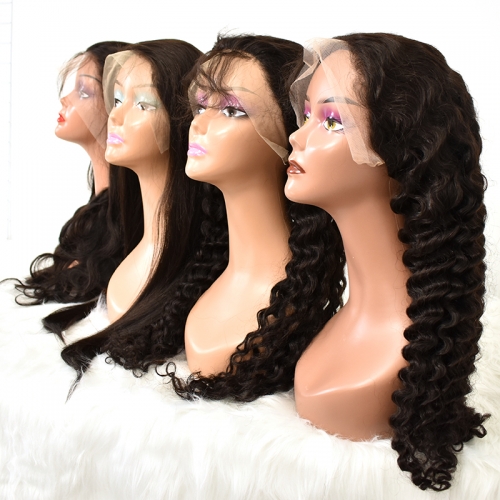 150% Density Human Lace Front Wigs, 11A Grade Silky Straight Pre Plucked 13x4 13x6 Transparent Frontal Raw Indian Hair Wig