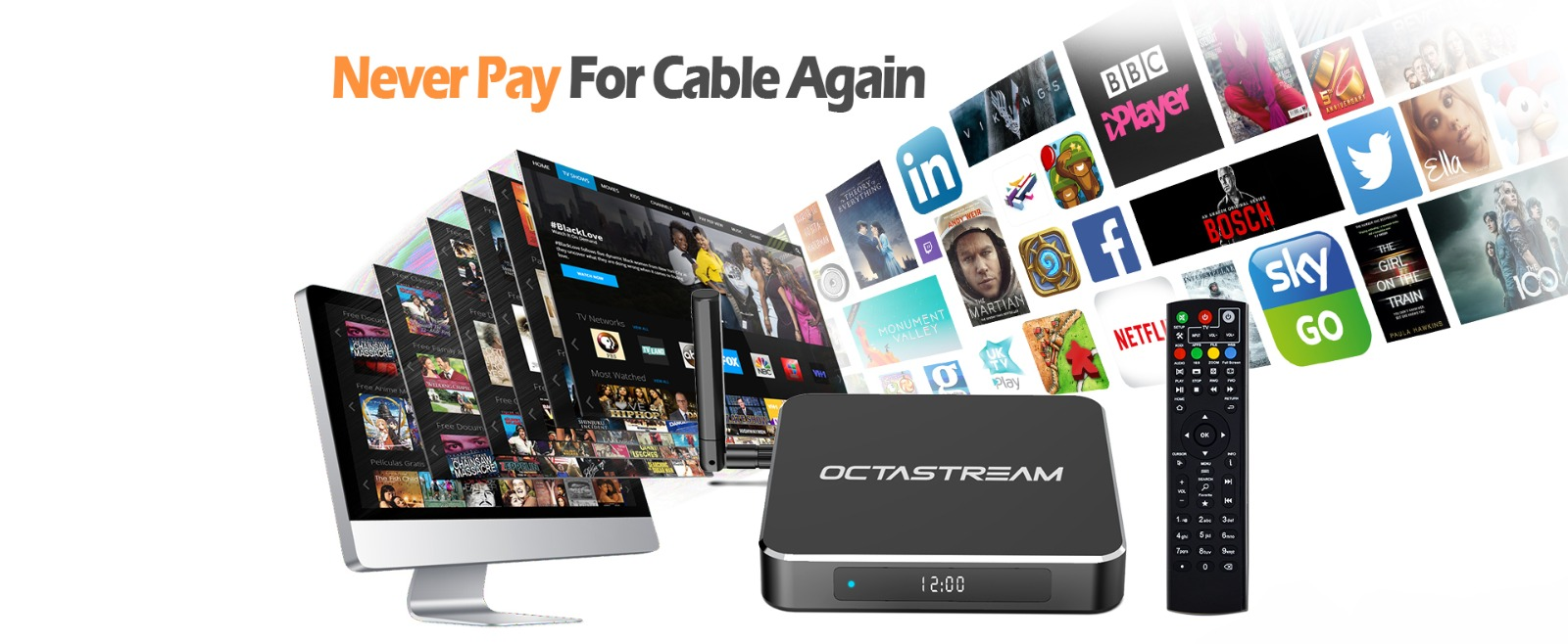 The octastream lifetime iptv Q1 pro android tv box without monthly fee