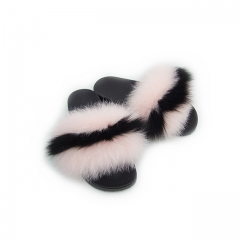 Flash Sale fashion mix color fur slipper fur slides fur sandals for women