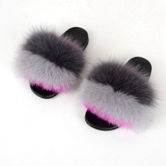 Flash Sale Big Size Mix Color Fur Open Toe Slippers Fur Sandals for Women