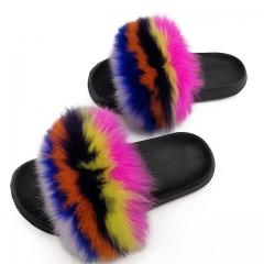 Flash Sale New fox fur slippers/indoor and outdoor fur slippers/women's fur slippers for summer