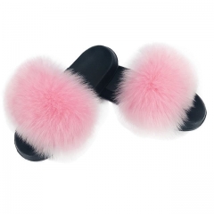 Flash Sale Women Fancy Fur Slipper Outsole Real Fox Fur Slides Fluffy Party Slipper