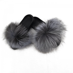 Flash Sale New style raccoon fur slippers