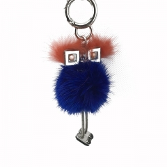 Popular Cute Robot Real Mink Fur Keychain