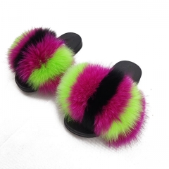 Brand new slides raccoon slide kids fur slippers with low price