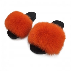 Factory wholesale women fluffy faux vendor fur slides for kids made in China