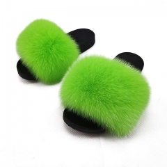 New design slides slippers fox neon fur slipper with great price