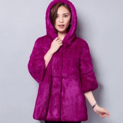 New Arrival Fashionable Fall Winter ladies rabbit fur jacket rabbit long coat women 2019