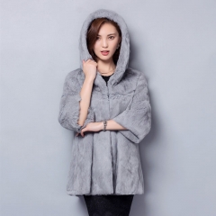 China top quality rex rabbit short fur coat for women