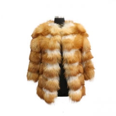 natural colour real fox fur coat