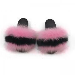 pink fur slides for women