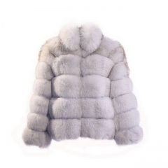 High Quality Fox Fur Coat for women-Grey