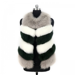 2019 Winter Sweet  Real Fox Fur Vest Real Short Fur Gilet