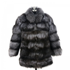 Top Sale Manufacturer Jacket Real Fox Fur Coat Long Sleeve Overcoat Winter Warm Coat