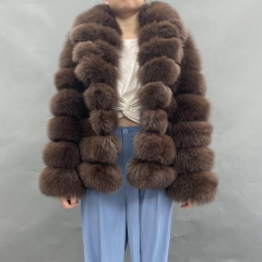 Big Size Women Winter Black Real Fox Fur Coat Women