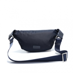 Men's nylon waistbag with leather trims