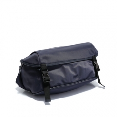 Men's nylon shoulder bag with leather trims