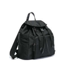 Men's nylon backpack with leather trims