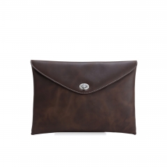 Leather envelope clutch bag