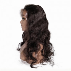 100% Virgin Hair Natural Color Lace front Wig body wave with Baby Hair Density 180%