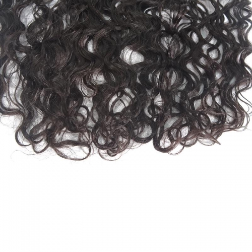 100% Human Hair Natural Color Water wave 13x4 Lace Frontal with Baby Hair