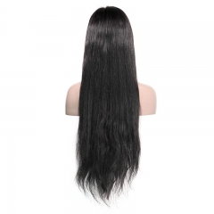 100% Virgin Hair Natural Color Lace front Wig Straight with Baby Hair  Density 180%