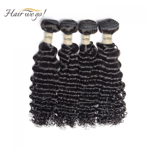 (3PCS）100% Human Hair Natural Color Deep wave Bundles-9A