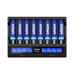 XTAR VC8 Type-C 8 bay intelligent lithium ion battery charger