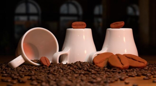 Amazing Coffee Cups and Beans by Adam Wilber