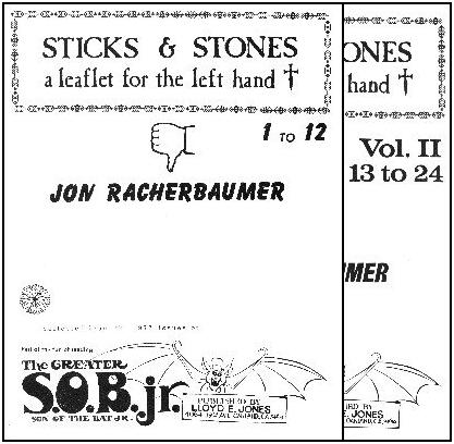 Jon Racherbaumer - Sticks and Stones a leaflet for the left hand