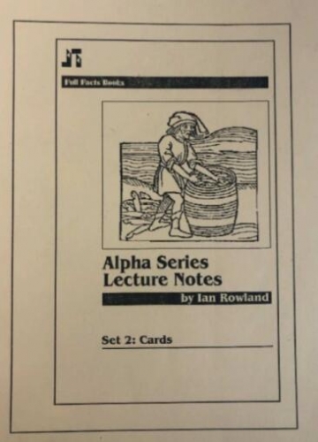 Alpha Series Lecture Notes (Set 2 Cards) by Ian Rowland