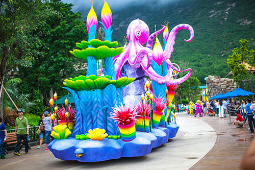 Gran estatua de fibra de vidrio para desfile de carrozas