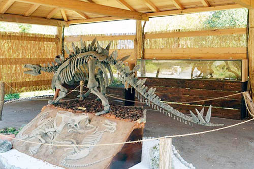 Esqueleto de dinosaurio de réplica jurásica
