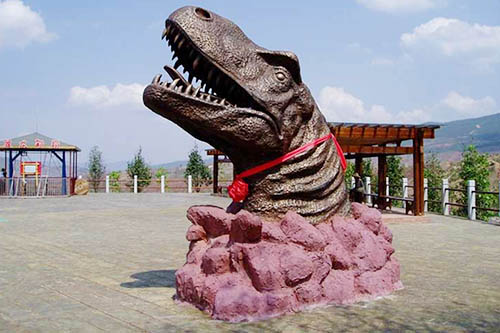 Dinosaurio T-rex Cabeza Estatua Resina