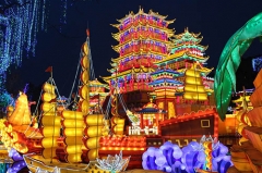 Atracción de año nuevo chino Festival tradicional de la linterna de seda