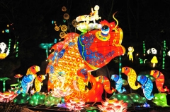 Festival de los faroles de iluminación china Paño de seda Linternas chinas