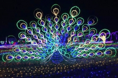 Artificial Chinese Silk Dragon Lantern For Theme Park
