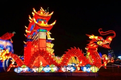 Festival de los faroles de iluminación china Paño de seda Linternas chinas