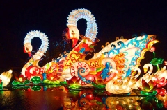 Festival de los faroles de iluminación china Paño de seda Linternas chinas