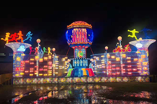 Large Silk Lantern with Light