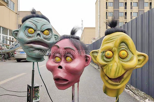 Cabeza animatronic de marionetas de mano personalizada para Halloween