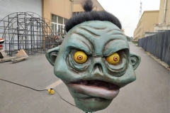 Cabeza animatronic de marionetas de mano personalizada para Halloween