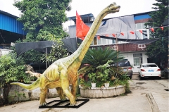 Estatua de fibra de vidrio de dinosaurio de tamaño natural al aire libre