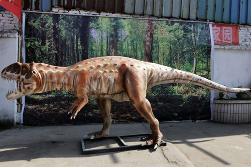 Decoración de juegos infantiles modelo de dinosaurio de fibra de vidrio hecho a mano