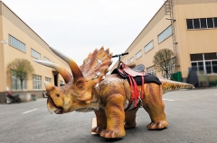 Amusement Park Vivid Triceratops Mechanical Ride