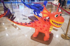 Cartoon Fiberglass Dinosaur Statue for Decoration