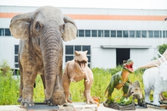Elefante de tamaño completo animal al aire libre animal Animatronic realista del parque de atracciones