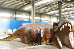 Modelo de paso de dinosaurio de puerta de parque temático jurásico