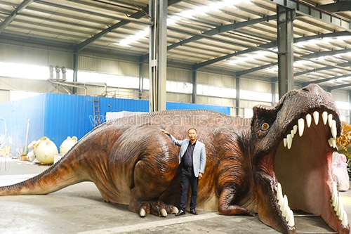 Modelo de paso de dinosaurio de puerta de parque temático jurásico