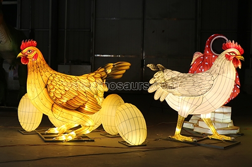 Festival de año nuevo chino tradicional espectáculo de linterna de jirafa animal al aire libre con luz led